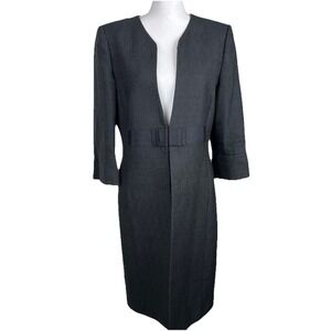 Isabella DeMarco Topper Jacket Womens 12 Black Blazer Woven Duster‎ Office Open